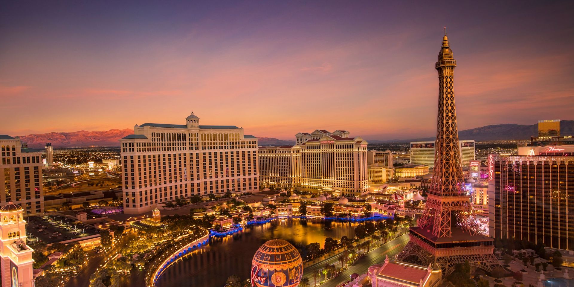 Las Vegas skyline at dusk